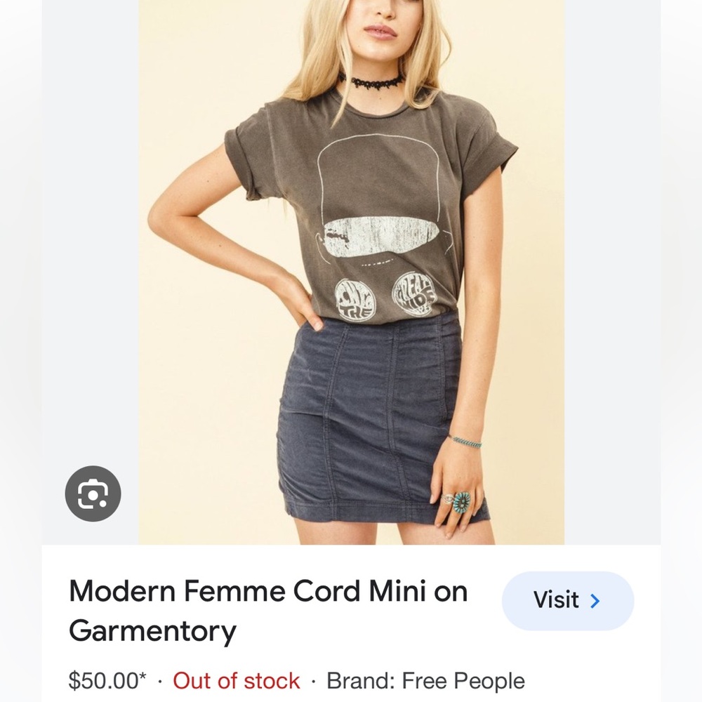 Free People Modern Femme Cord Mini Skirt